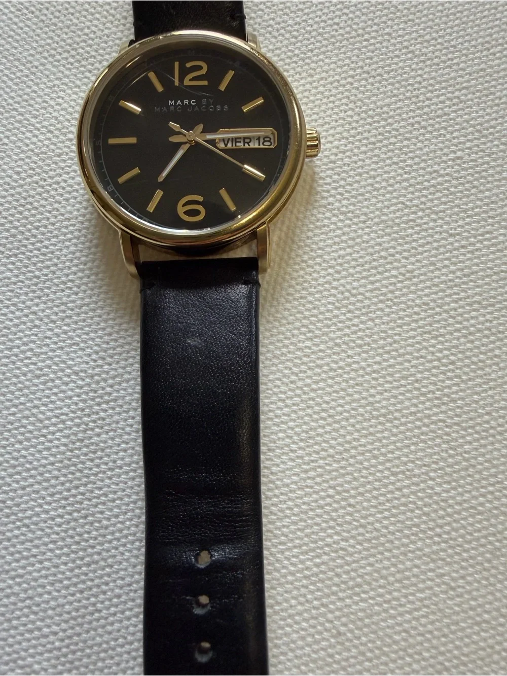Marc By Marc Jacobs Black Dial Watch with Gold-Tone Case